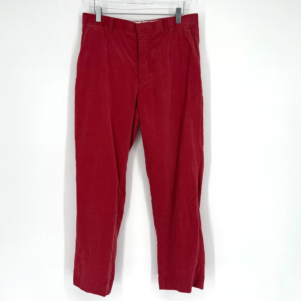 J Crew Kenmare Pants Mens 32 Corduroy Red Preppy Italian Duca‎ Visconti